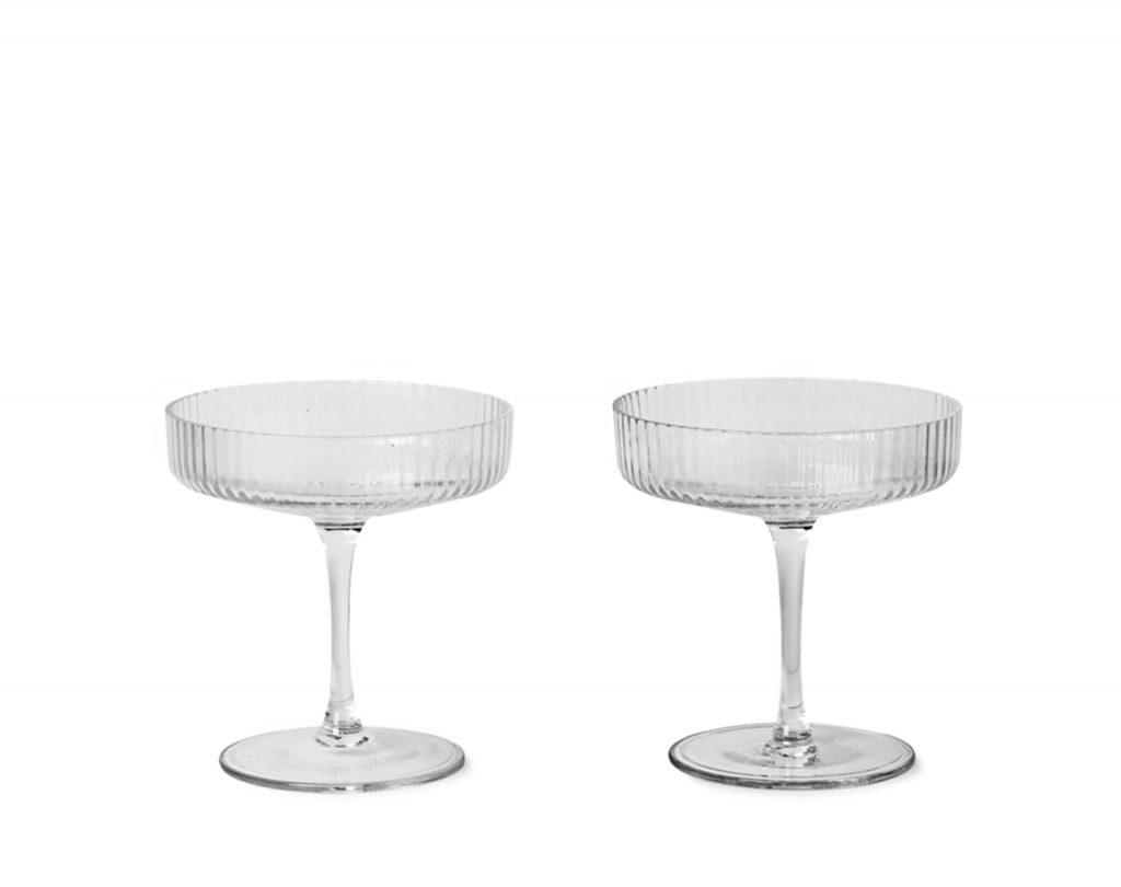 Ripple Champagne Saucers Clear Set of 2 2nd Floor