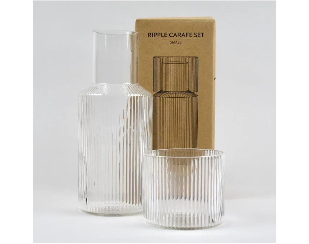Ferm Living - Ripple Carafe Set - Small - Clear