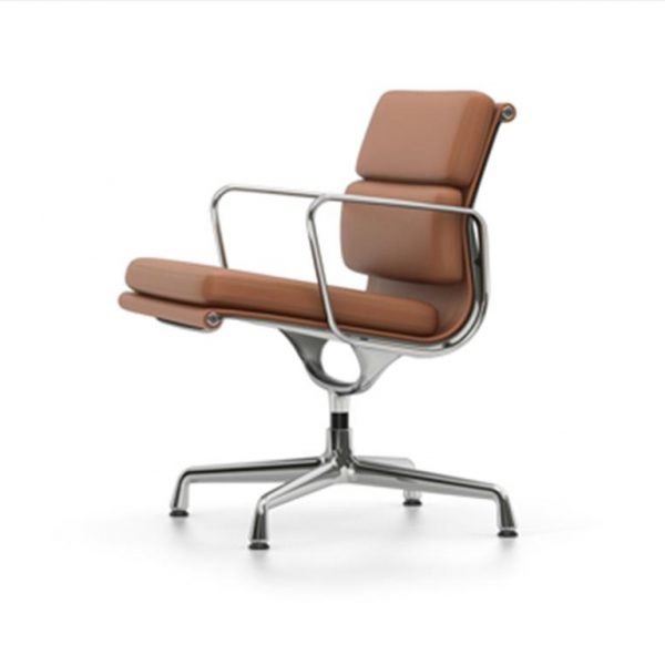 Soft-Pad-EA-208Cognac-LeatherChrome-Swivel-Base
