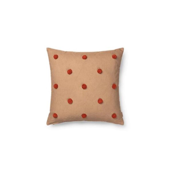 Dot-Tufted-Cushion-CamelRed