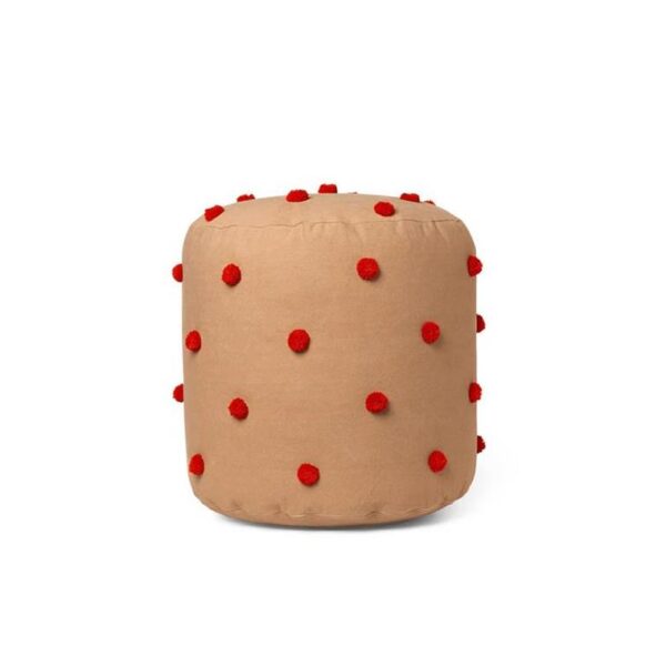 Dot-Tufted-Pouf-Camel--Red