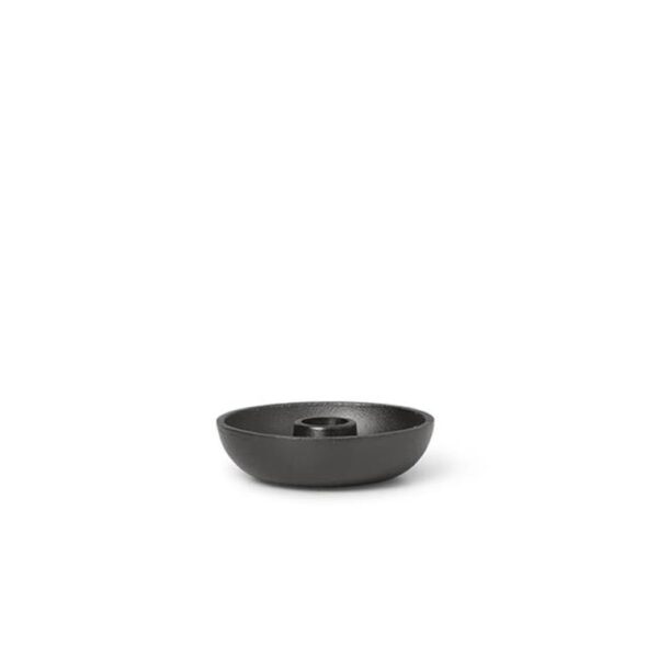 Bowl-Candle-Holder-Blackened-Aluminium--Single