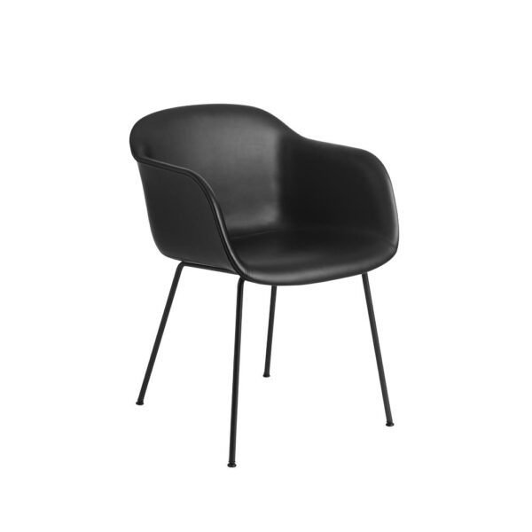 Fiber-Armchair-Tube-Base-Refine-Leather-Black