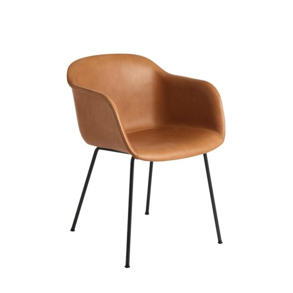 Fiber-Armchair-Tube-Base-Refine-Leather-Cognac