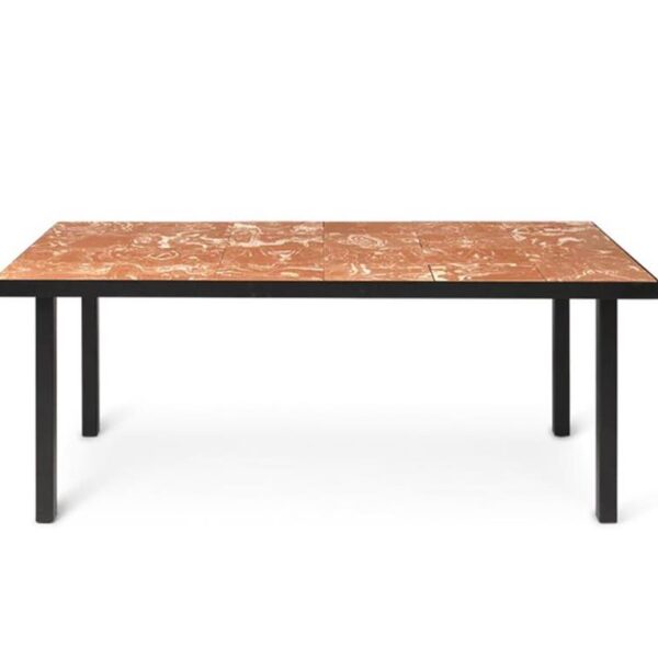 Flod-Dining-Table-Terracotta--Black