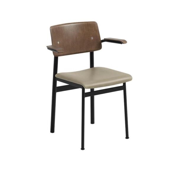 Loft-Chair-With-Armrest-Stained-Dark-BrownRefine-Leather-Stone