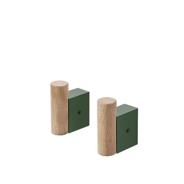 Attach-Coat-Hook-Set-Of-2-OakDark-Green