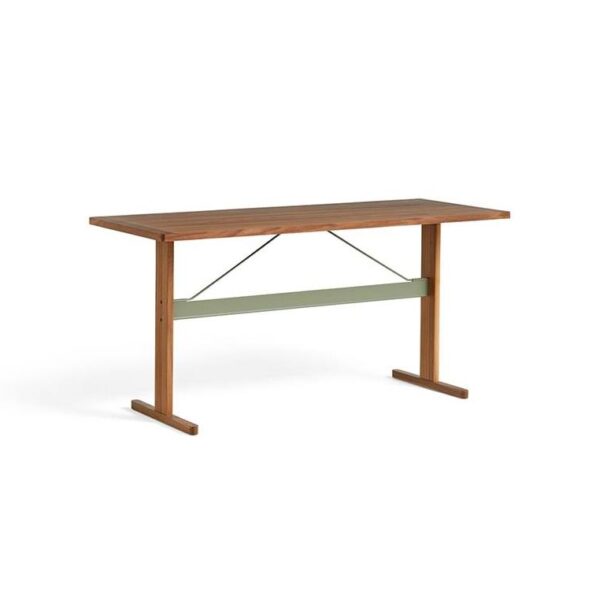 Passerelle-High-Table-Walnut-Lacquered--Thyme-Green-Crossbar--L200