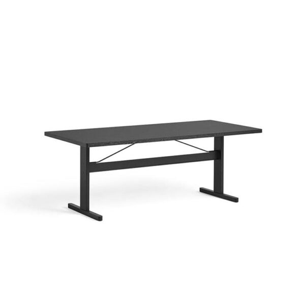 Passerelle-Table-Ink-Black-Lacquered-Oak--Ink-Black-Crossbar--Black-Linoleum--L200