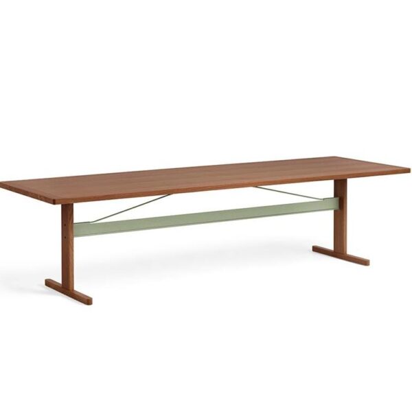 Passerelle-Table-Walnut--Thyme-Green-Crossbar--L300