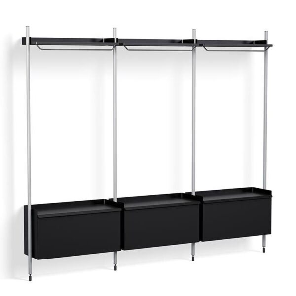 Pier-System-1003-3-Columns-PS-Black-Steel--Clear-Profiles