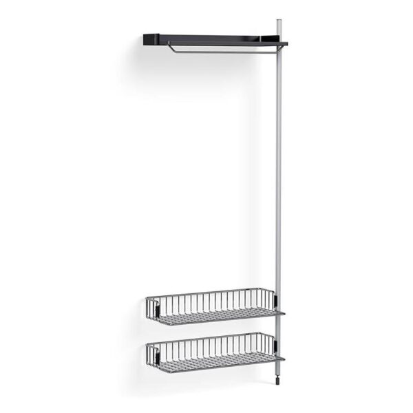 Pier-System-1010-Add-on-PS-Black-Steel--Clear-Profiles--Chromed-Wire-Shelf