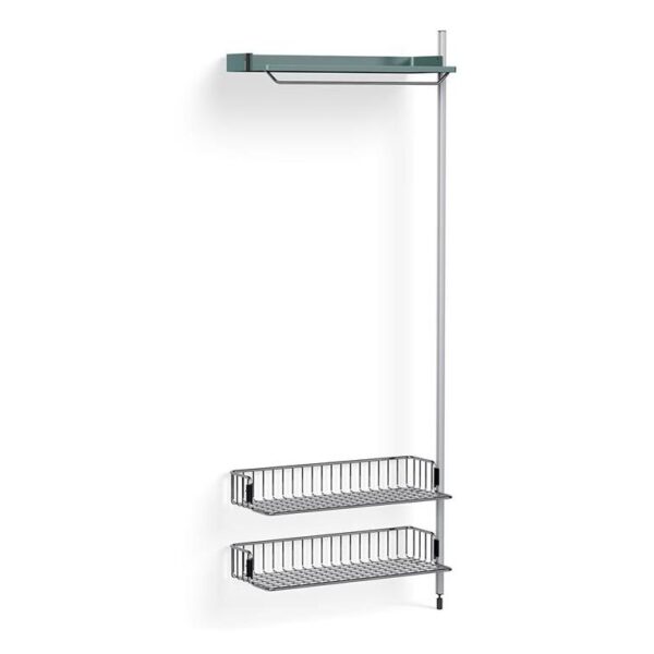 Pier-System-1010-Add-on-PS-Blue-Steel--Clear-Profiles--Chromed-Wire-Shelf