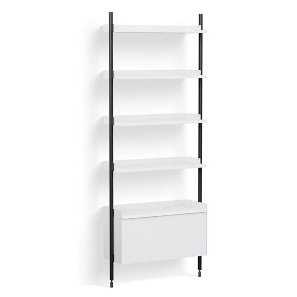 Pier-System-121-1-Column-White-Steel--Black-Profiles