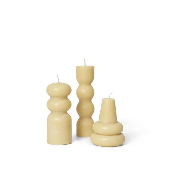 Torno-Candles-Set-of-3--Pale-Yellow