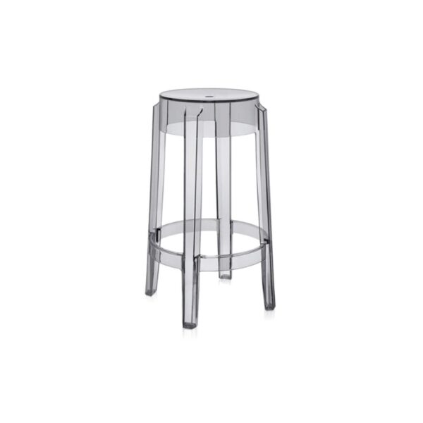 Charles-Ghost-Medium-Stool-Transparent-Smoke-Grey