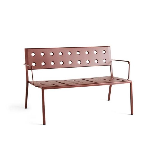 Balcony-Dining-Bench-Armrest-Iron-Red