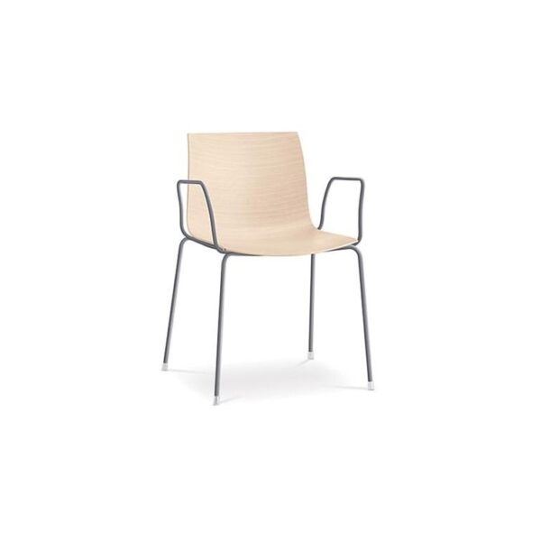 Catifa-46-4-Legs--Brushed-Stainless-Steel-Base--Wood--Armrest