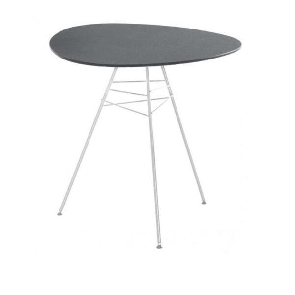 Leaf-Table-Frame-White-ø79-cm--Top-Grey