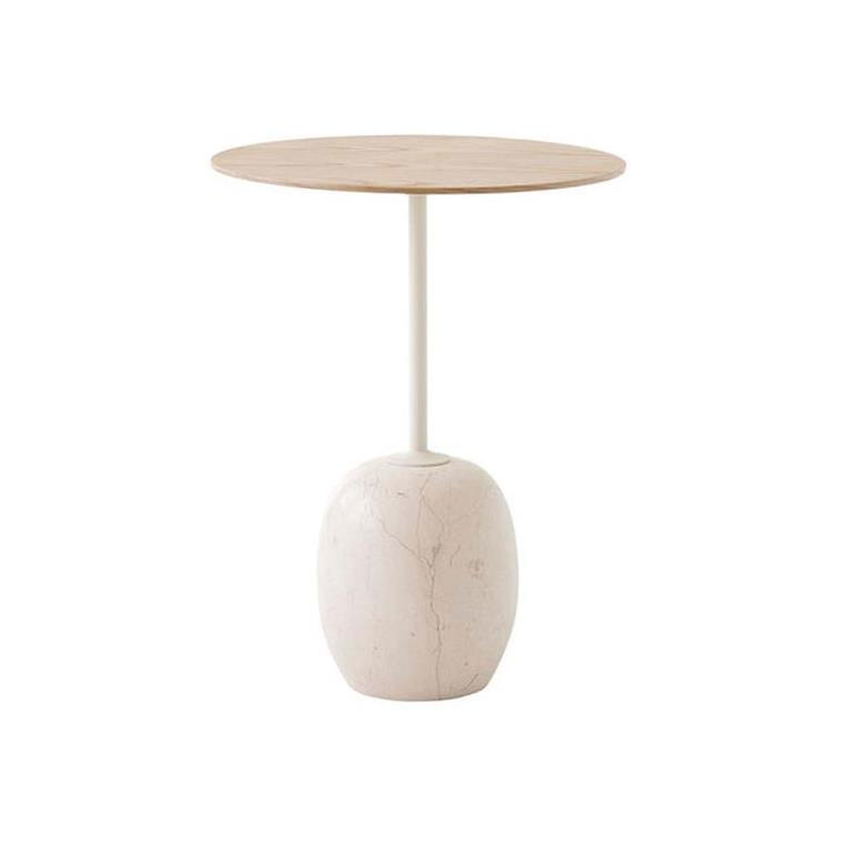 Lato Table LN8 Ø40cm Lacquered Oak w. Crema Diva Marble 2nd Floor