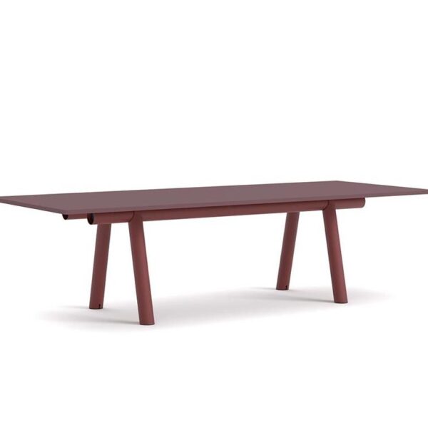 Boa-Table-1100-Barn-Red-Frame--Burgundy-Linoleum--H75