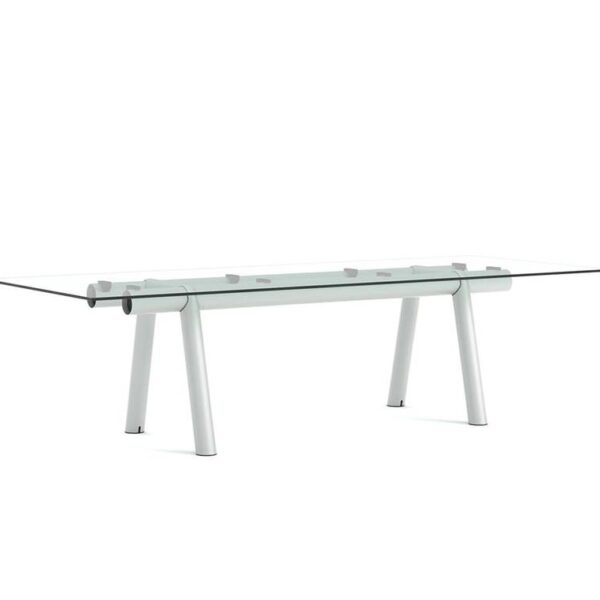 Boa-Table-1100-Metallic-Grey-Frame--Clear-Glass--H75