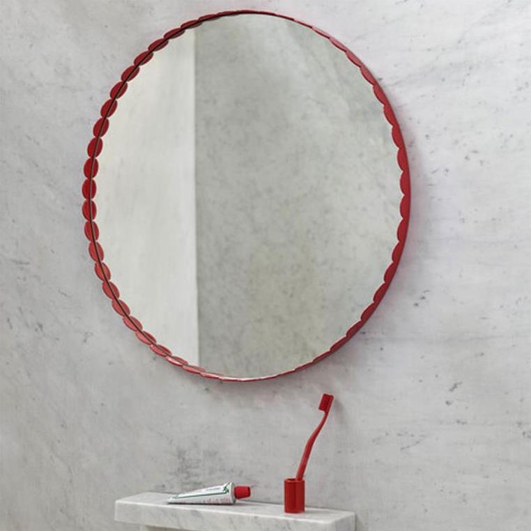 Arcs-Mirror-Round-Red