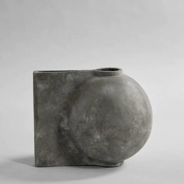 Offset-Vase-Mini--Dark-Grey
