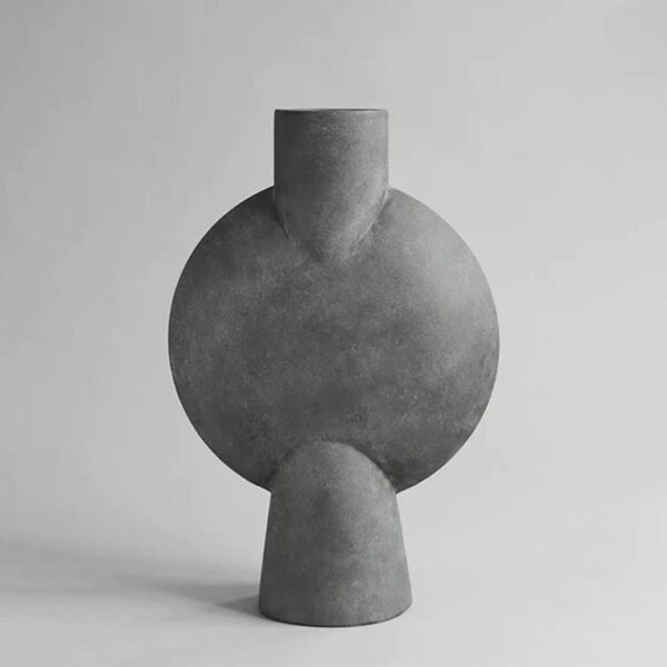 Sphere-Vase-Bubl-Hexa--Dark-Grey