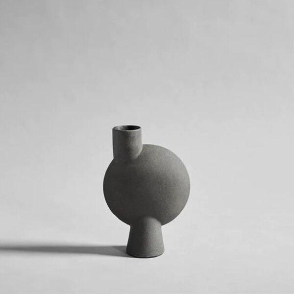 Sphere-Vase-Bubl-Medio--Dark-Grey