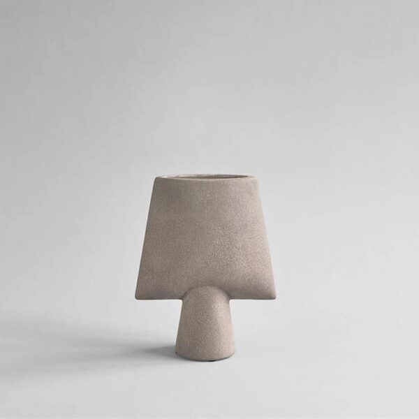 Sphere-Vase-Square-Mini--Taupe