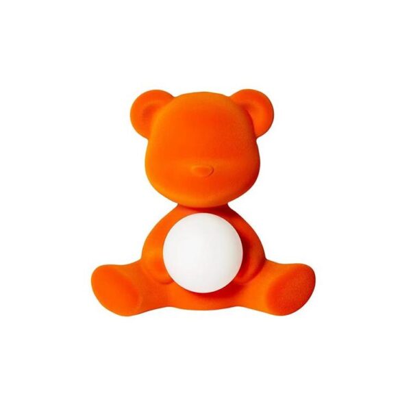 Teddy-Girl-Lamp-Velvet-Finish-With-Rechargeable-Led--Orange