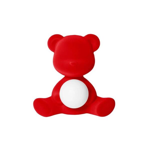 Teddy-Girl-Lamp-Velvet-Finish-With-Rechargeable-Led--Red
