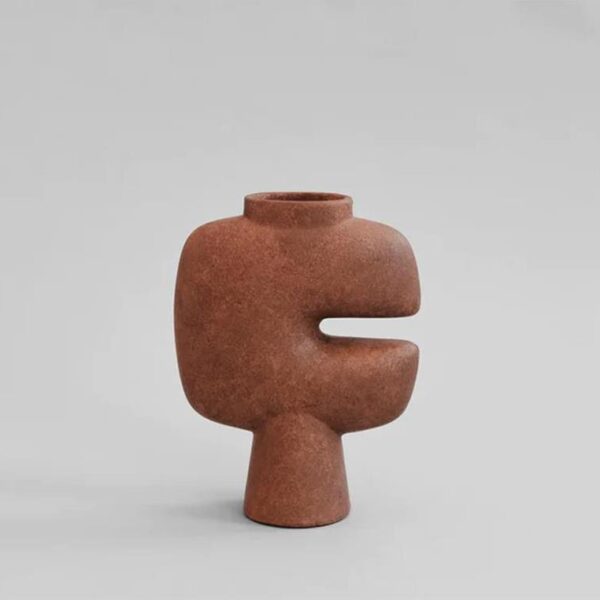 Tribal-Vase-Medio--Terracotta