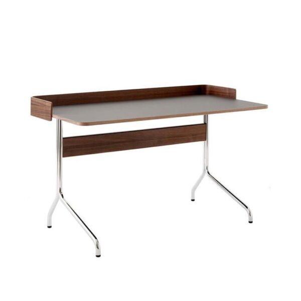 Pavilion-Desk-AV17-W-Back-Top-Linoleum-Iron-4178-Walnut-130-x-65-cm