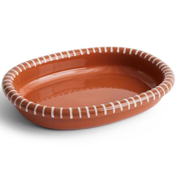 Barro-Oval-Dish--Large--Natural-With-Stripes