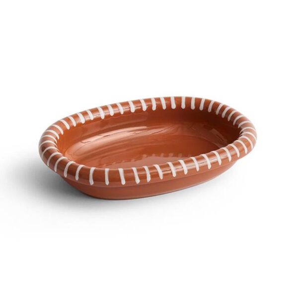 Barro-Oval-Dish--Small--Natural-With-Stripes