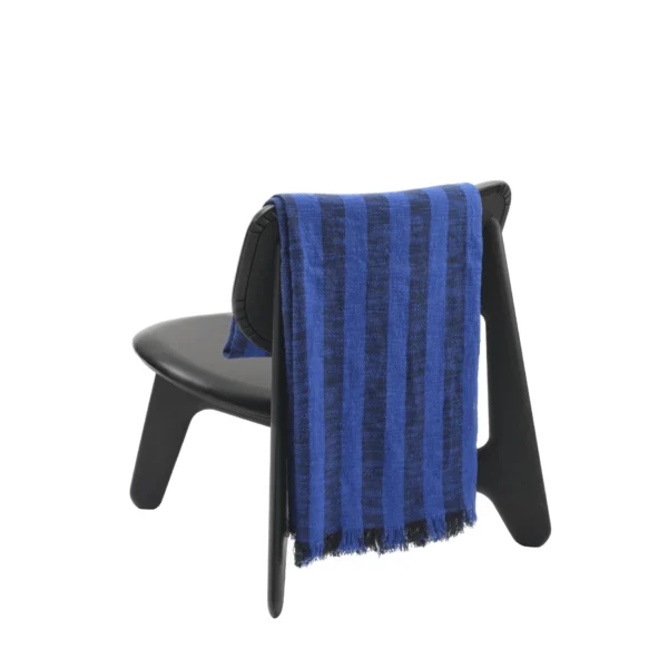 Band Throw / Blue & Black Linen Blend