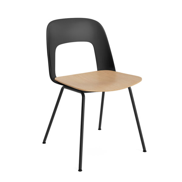 Layout Chair 112 / Black Base / Black / Oak Veneer Seat