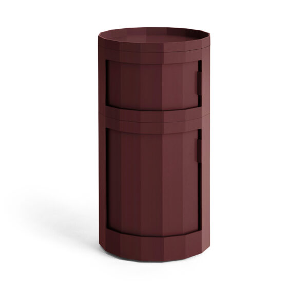 Facet Cabinet 110 incl. feet and castors 1 Large + 1 Small door Burgundy