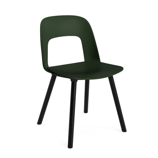 Layout Chair 121 / Black Solid Oak / Bottle Green