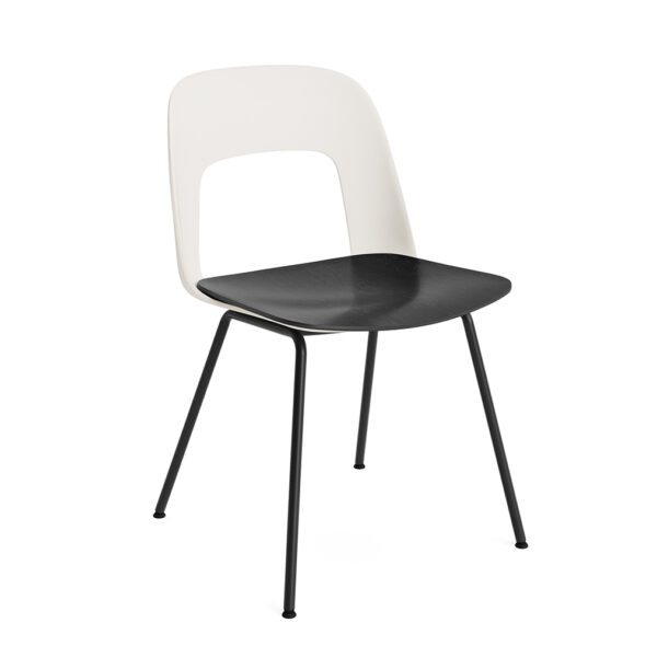 Layout Chair 112 / Black Base / Cream White / Black Oak Veneer Seat