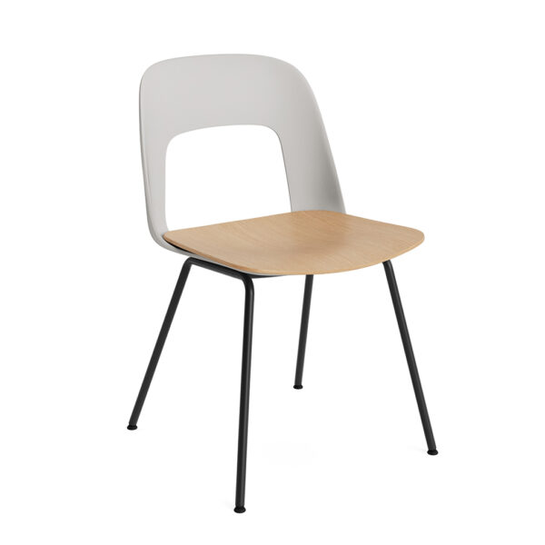 Layout Chair 112 / Black Base / Sky Grey / Oak Veneer Seat
