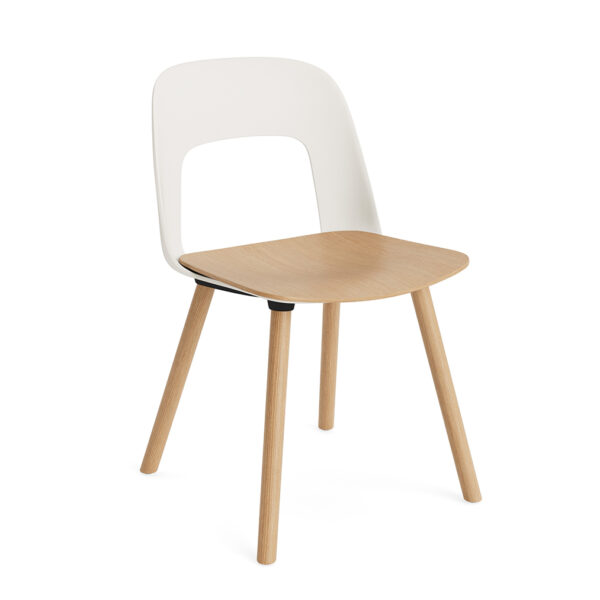 Layout Chair 122 / Solid Oak / Oak Veneer / Cream White