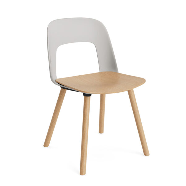Layout Chair 122 / Solid Oak / Oak Veneer / Sky Grey