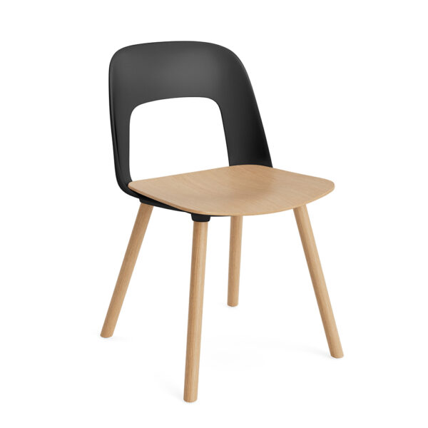Layout Chair 122 / Solid Oak / Oak Veneer / Black