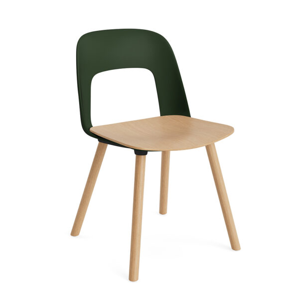 Layout Chair 122 / Solid Oak / Oak Veneer / Bottle Green