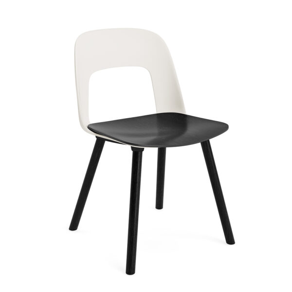 Layout Chair 122 / Black Solid Oak / Oak Veneer / Cream White