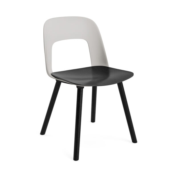 Layout Chair 122 / Black Solid Oak / Oak Veneer / Sky Grey