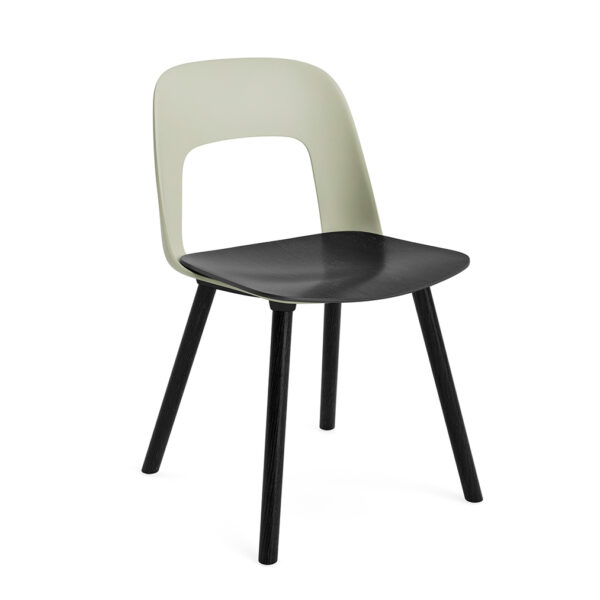 Layout Chair 122 / Black Solid Oak / Oak Veneer / Pastel Green